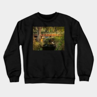 Peaceful Stream of Water Flowing under Bridge V1 Crewneck Sweatshirt